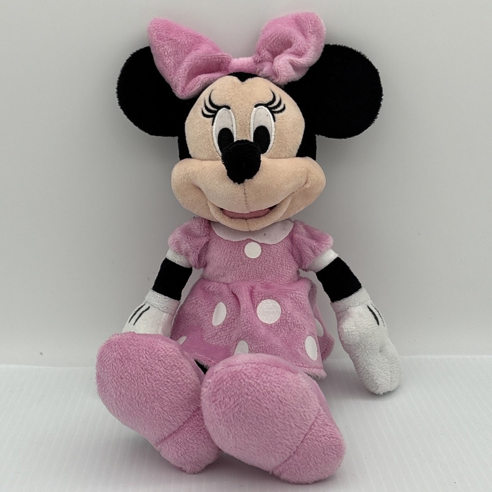 Disney Minnie Mouse Pink Polka Dot 11" Plush Stuffed Animal Toy Kids